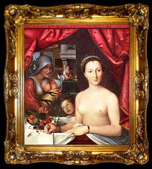 framed  Francois Clouet Diane de Poitiers by Francois Clouet  at the National Gallery of Art, Washington DC., ta009-2